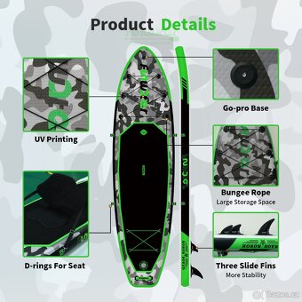Paddleboard s kajakovou sedačkou , maskovaný.Green 330x84x15 - 6