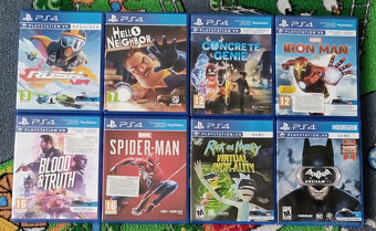 Prodám PlayStation 4 Pro + PS VR + 2 ovladače + 8 her - 6