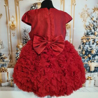 Dětské slavnostní šaty v červené barvě - 6