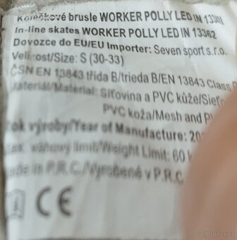 brusle WORKER Polly LED se svítícími kolečky vel. 30-33 - 6