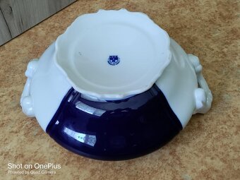 STARÁ PORCELÁNOVÁ TERINA - ZDOBENA KOBALTOVOU MODŘÍ - 6