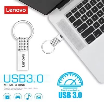 Flash disk LENOVO 2TB, stříbrný + adaptér USB-C, NOVÝ - 6