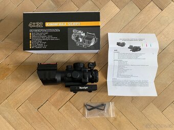 Puškohled 4x32, 20mm rail, včetně ochranného krytu - Airsoft - 6