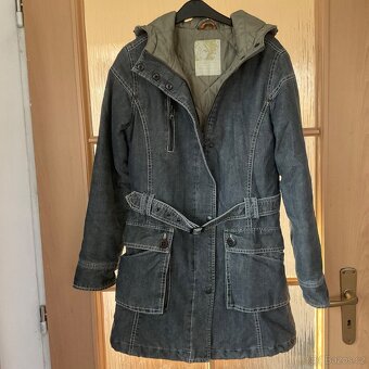 Dívčí teplá džínová parka s kapucí- Hema-146/152 - 6