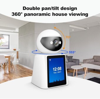 Chytrá WiFi monitorovací kamera s displejem SriHome - 6