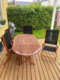 Sada zahradniho posezeni - stul, 6 zidli a lehatko - 6