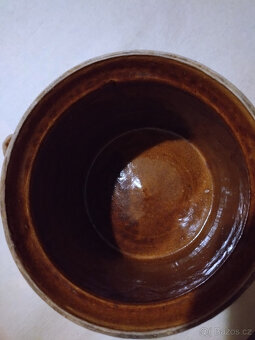 kameninový hrnec glazovaný, hranovaný - 6