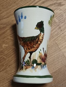 FAJÁNS RUČNĚ MALOVANÁ VÁZA MB SOLOGNE FRANCIE - 6