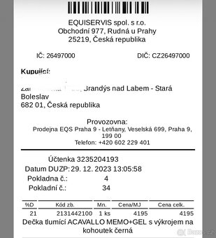 Tlumící dečka Acavallo MEMO +  GEL s výkrojem na kohoutek - 6