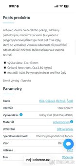 Divčí koberec Flamingo, 160x220, moc pěkný - 6