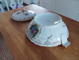 STAROŽITNÁ PORCELÁNOVÁ TERINA A TALÍŘ LIMOGES FRANCIE - 6