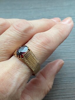 Zlatý prsten s rubínem, růžové zlato - 6