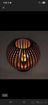 Kovová Kulatá led lampička 19cm barva měď - 6