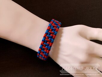 PARACORD náramek (19 cm) blue - red - 6