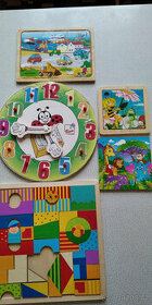 Puzzle velké, dřevěné, skládačka, hodiny, dětský doktor - 6