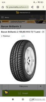 LETNÍ PNEU 155/65 R13 73 T - KRÁSNÝ VZOREK - 6