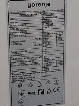 Mobilní klimatizace Gorenje - 6