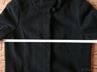 Dámský černý flaušový kabát vel. 38 - 6