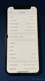 iPhone 12 mini 64GB Black, malý flíček na displeji - 6
