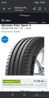 255/40 R19 XL Nové Michelin Letní Dot 25 - 6