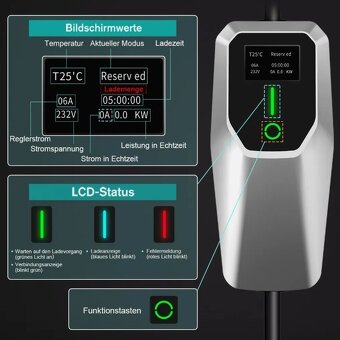 Přenosná nabíječka elektromobil / PHEV 4m Typ 2 3,7 kW - 6