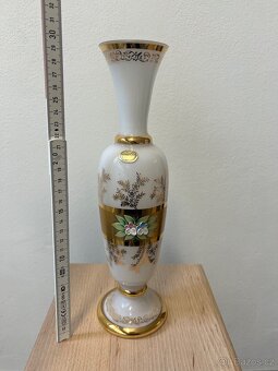 Novoborské dekorované sklo se smaltovanými květy - 6