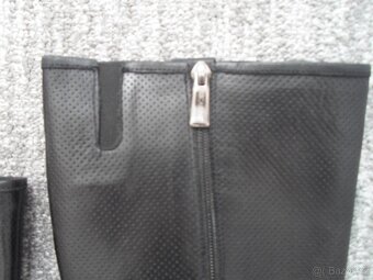 Černé kožené boty kozačky Carini - 39 - 6