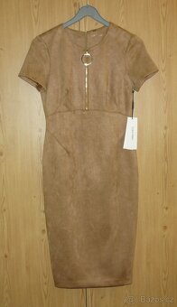 Semišové pouzdrové šaty Calvin Klein - 6