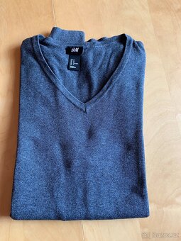 pánský tm. šedý svetr zn. H&M - vel. M - nový - 6