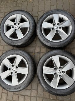 ORIGINÁL Alu Škoda ILIAS R16, 5x112 - TOP STAV - 6