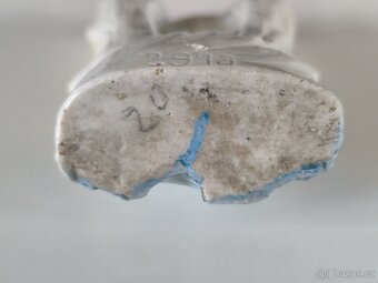 Starožitná biskvitová dvojitá vázička - labuť - 6