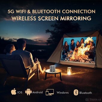 Mini projektor / Android TV / 9.0 projektor s WiFi - 6
