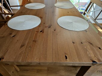 Jídelní set, masivní borovice. - 6