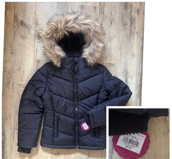 Nová dětská černá zimní bunda 122/128 - 6