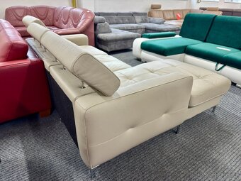 Sedací souprava rohová - rozkládací - kůže - NEPOUŽITÉ - 6