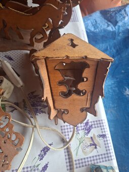 Retro dřevěné hodiny, lampy atd. - 6