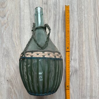 Stará opletená skleněná láhev - 6