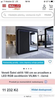 Šatní skříň + Zrcadlo + Led - 6