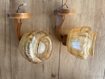 Dubový lustr, 2 nástěnné lampy - AKCE doprava - 6