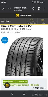 225/45 R18 XL Nové Pirelli Letní DOT 25 - 6