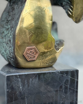 Moderní leštěná bronzová socha Žena luxusní dekorace mramor - 6