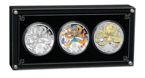 Set strieb.mincí 3 oz-Lunárna séria III. -Rok draka 2024 - 6