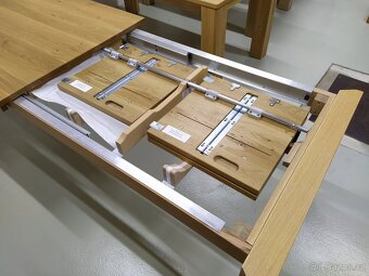 Nový jídelní stůl dub masiv 90x180+2x45 cm - 6