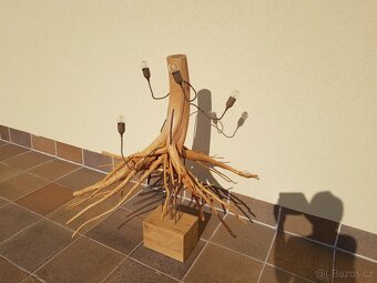 Dřevěná lampa - kořen - 6