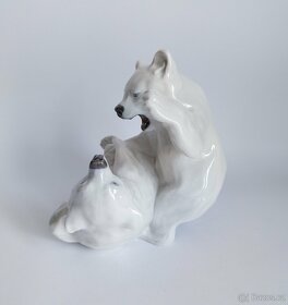 Velká porcelánová figura ledních medvědů - Kodaň - 6