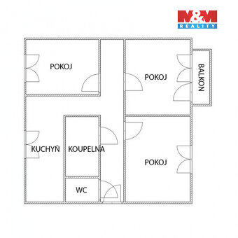 Pronájem bytu 3+1, 62 m², Most, ul. Lidická - 6