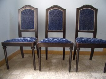 Starý retro nábytek, dřevěné židle, 1. republika, 3+1ks - 6
