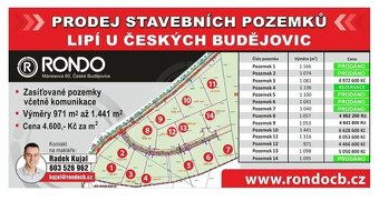 PRODEJ STAVEBNÍ PARCELY 1.057 M2, LIPÍ U ČESKÝCH BUDĚJOVIC - 6
