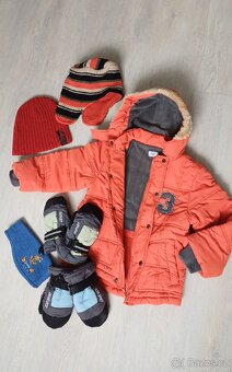 Zimní BUNDA vel.98 + čepice, rukavice - 6