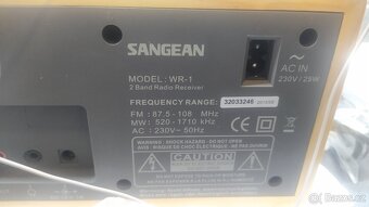 NOVÉ Retro rádio SANGEAN - dřevěné, FM/AM tuner - 6